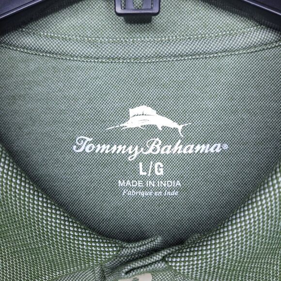 Tommy Bahama Polo Shirt Mens Large Green Cotton - Picture 10 of 12